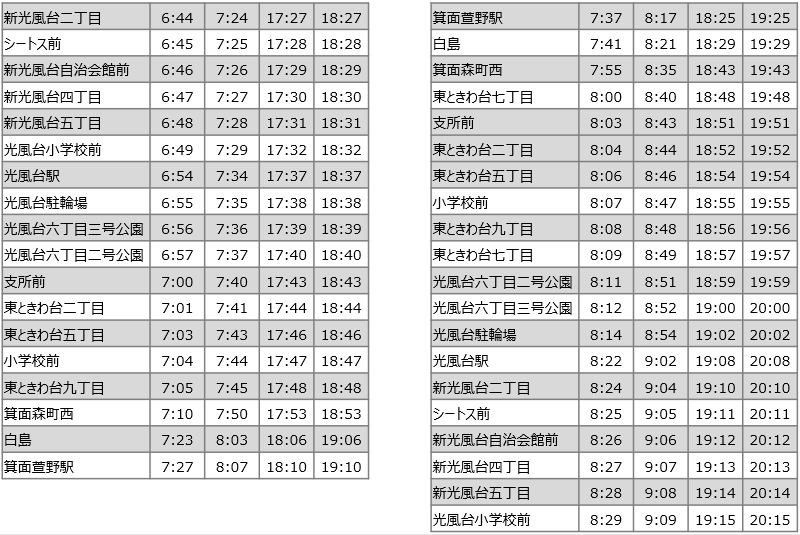 豊能西線070401