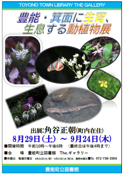 【図書館】豊能・箕面に生育、生息する動植物展 を見る